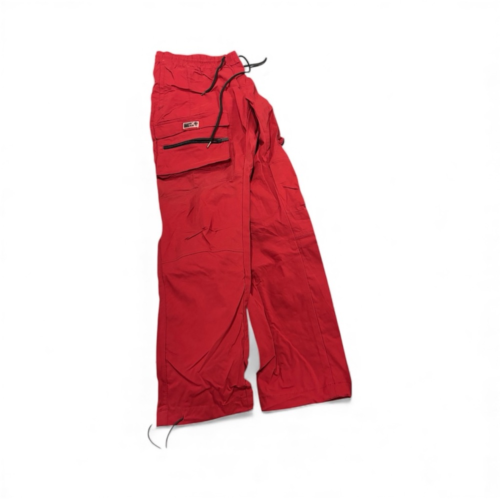 Red Men's Nylon Cargo Pants